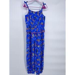 Monsoon Girls Blue Butterfly Sleeveless Jumpsuit 9 Years Floral